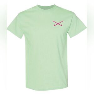 Mint Green unisex Shirt with Pink “what’s life without field hockey”